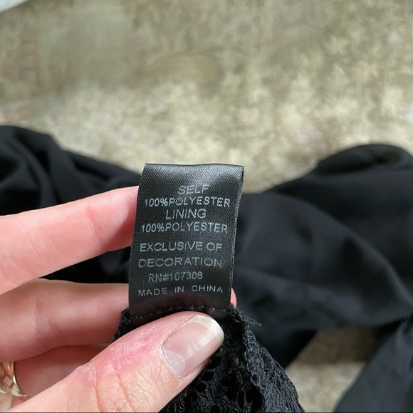 Fashion Nova Sheer Lace Off the Shoulder Crop Top - Picture 7 of 8